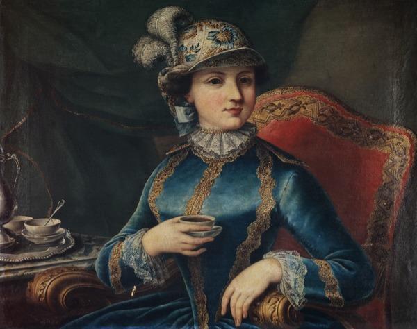 'A Girl with A Teacup', Artist Unknown, After 1740,  Oil on Canvas, French