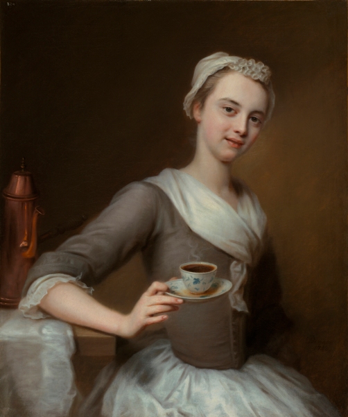 'The Coffee Giver', Bathasar Denner, 1732, Oil on Canvas, German  &lt;---- Not technically tea but arguably a tea cup!