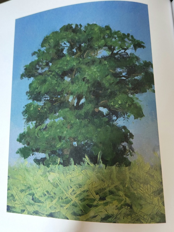 Something about this tea made me think of this painting of an oak called green fire by Stephen Taylor
