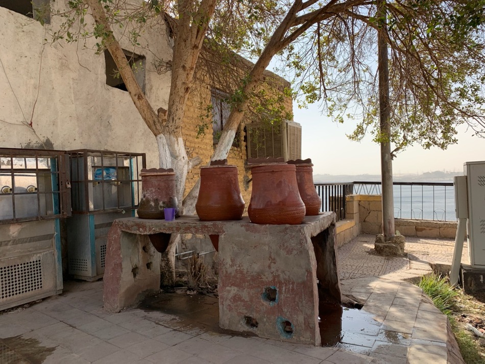 on the bank of the Nile river in Aswan